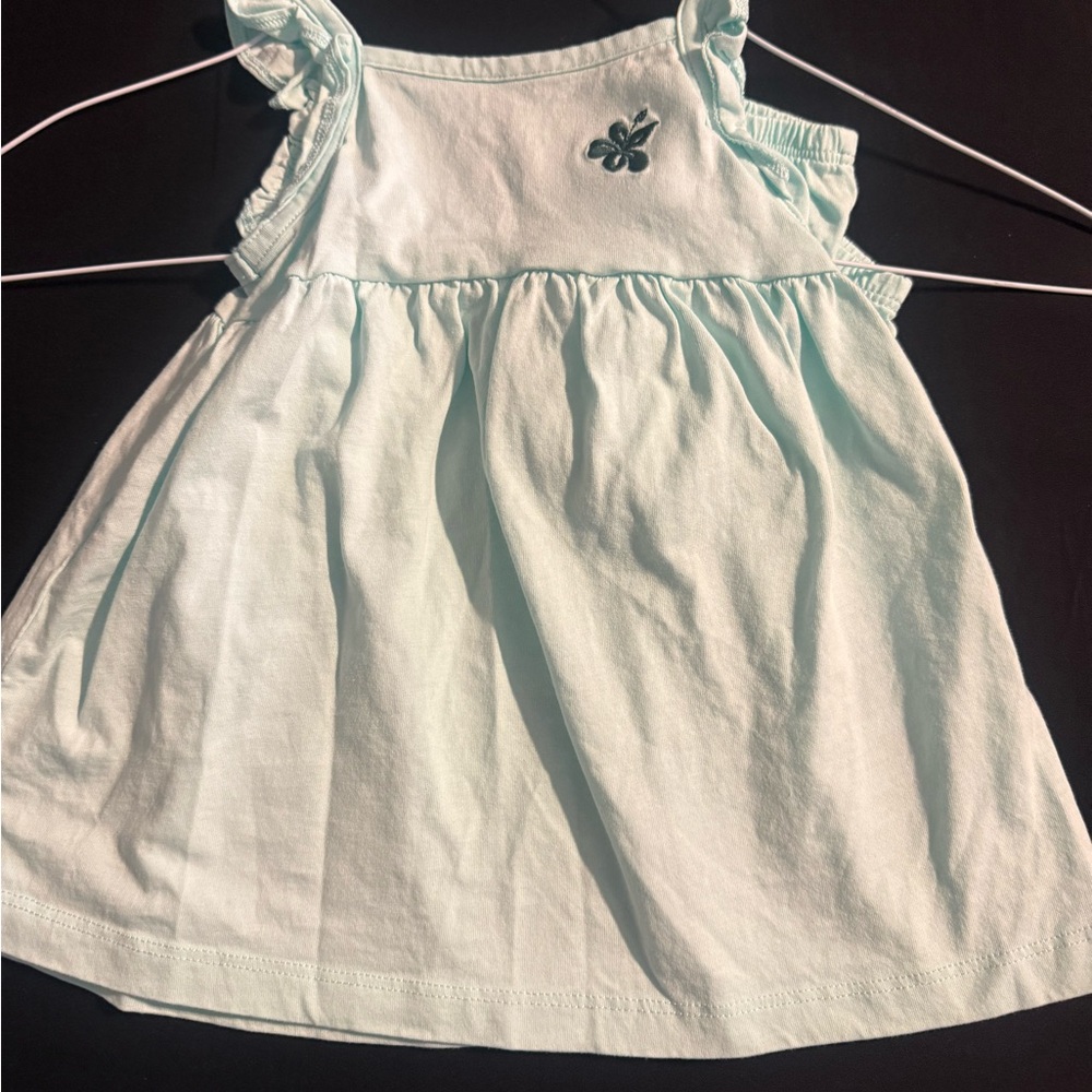 Carter’s Mint Green Baby Dress & Bloomers Set 6M Flutter Sleeve Summer Outfit